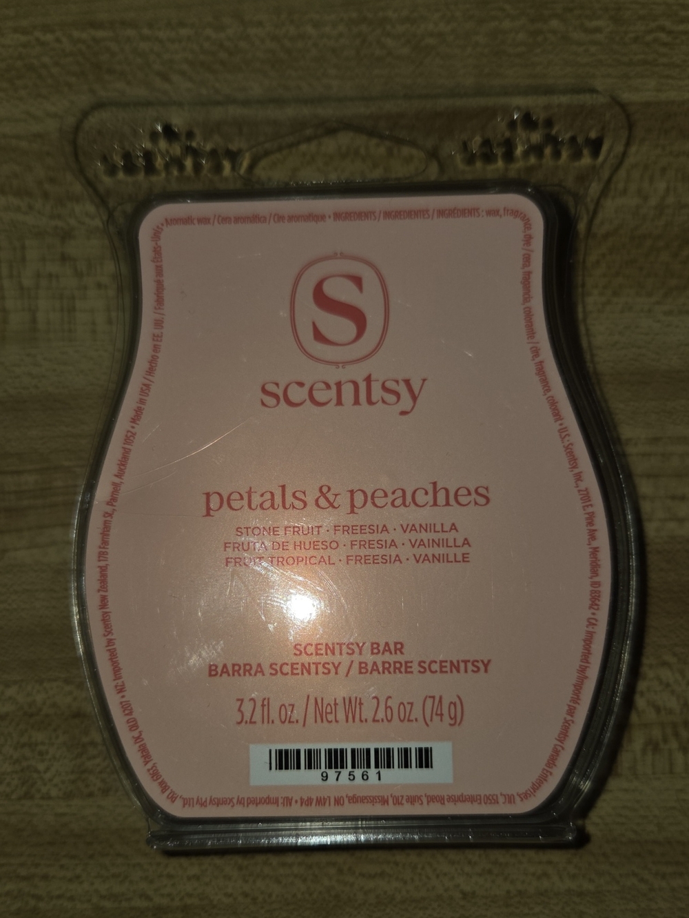 Scentsy Petals & Peaches Wax Bar - Pink